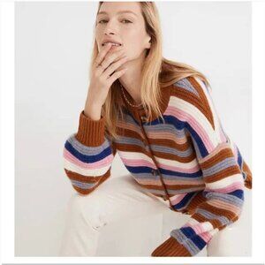 Madewell Striped Spring view Cardigan Sweater in Dusty Blush Women’s S